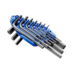 Set of Facom 10 short hex keys in various sizes, arranged in a blue holder for easy access and organisation.