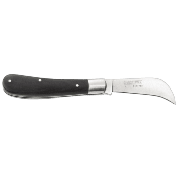 Facom Elec.Knife One Blade Wood Handle E117763 with black handle and curved blade for electrical work.
