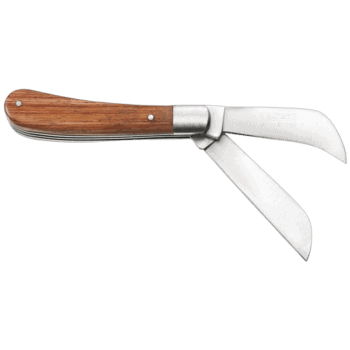 Facom electricians knife with two blades and wooden handle, ideal for electrical work and precision cutting.