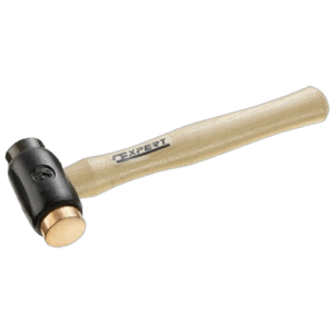 Facom Copper Rawhide Hammer with wooden handle and black head, ideal for professional use.