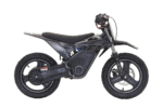 Electric dirt bike from Grand Prix Racewear with rugged tyres and sleek design, ideal for off-road racing and motocross enthusiasts.