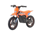 Electric motocross bike in orange and black with GPR branding, designed for off-road racing and extreme sports.