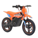 RFN Warrior SX-E700 R Kids Electric Bike in orange with black accents, designed for young riders, featuring durable tyres and a sleek frame.