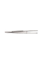 Close-up of a pair of silver tweezers on a white background, used for precision tasks.