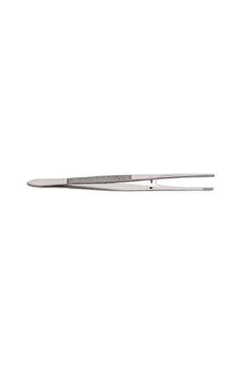 Close-up of a pair of silver tweezers on a white background, used for precision tasks.