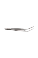 Close-up of a pair of silver racing tweezers used in Grand Prix Racewear for precise handling of small components.