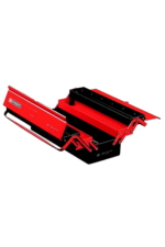Red and black Grand Prix Racewear safety barrier system for motorsport events, designed for driver protection and track safety.