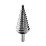 Facom stepped drill bit with graduated size markings for precise drilling in metal and wood.