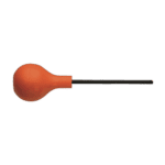 Orange rubber bulb with a black metal nozzle, used for manual air inflation or bleeding systems.