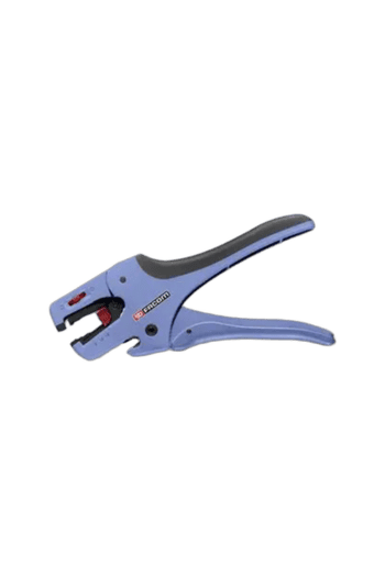 Facom stripping plier with 0.02/10mm capacity, blue handle, ergonomic design for electrical work.