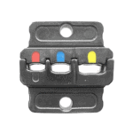 Facom insulated terminal block with red, blue, and yellow colour-coded connectors for electrical wiring.