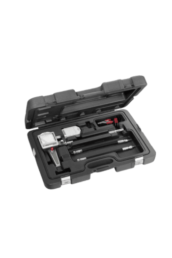 Facom Petrol Compression Testers 912pb kit with gauges and adapters in a black carrying case.