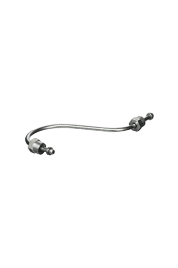 Close-up of a Facom Connection 916.24 hydraulic fitting with metal connectors and flexible hose segment.