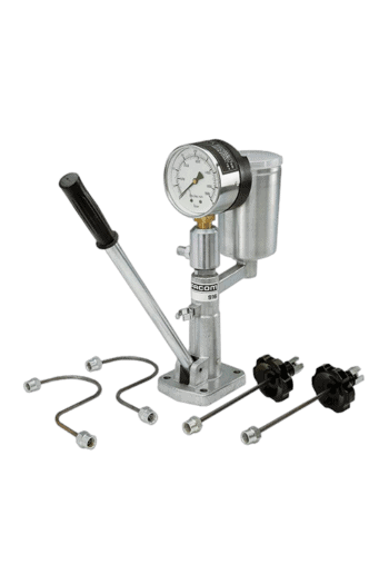 Facom Injector Test Pump 916.600 for automotive fuel system testing, featuring a pressure gauge and manual pump handle.