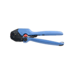 Facom crimping plier with blue handles and black head, used for electrical and cable crimping tasks.