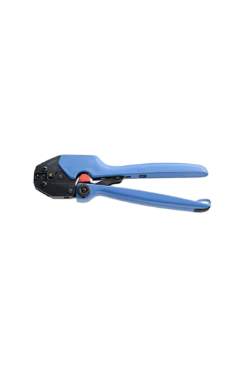 Facom crimping plier with blue handles and black head, used for electrical and cable crimping tasks.