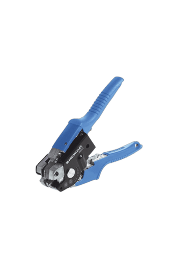 Facom cutting and stripping plier with blue handles, designed for electrical work and wire stripping.
