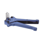 Facom Sleeving Plier with blue handle and metal prongs for wire insulation removal.