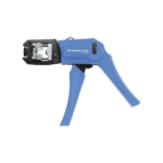 Facom crimping pliers for phone connectors, blue handle, compact design, ideal for telecommunications work.