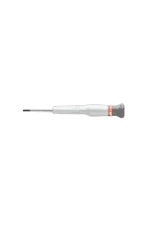 Precision screwdriver with a white handle and a metal tip, ideal for detailed mechanical work and electronics repair.