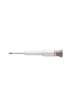 Precision screwdriver with white handle and metal tip, ideal for detailed mechanical work and electronics repair.
