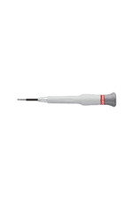 Precision screwdriver with a white handle and a metal tip, ideal for detailed mechanical work and electronics repair.