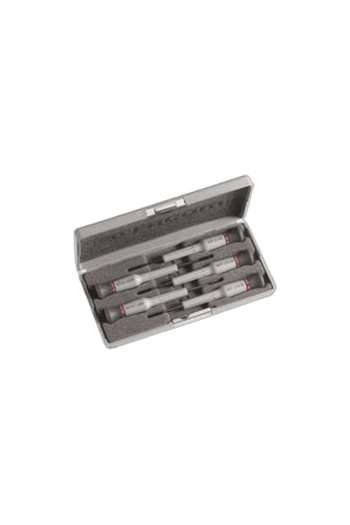 Facom set of precision screwdrivers in a grey case, ideal for professional and DIY tasks.