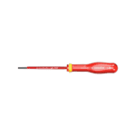 Facom screwdriver with red handle and metal shaft, suitable for electrical work and precision tasks.