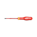 Facom screwdriver with red handle and yellow accents, suitable for precision work and electrical applications.