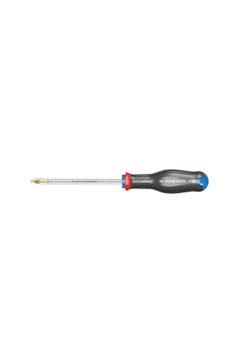 Facom screwdriver with a black handle and a yellow tip, suitable for precision work.