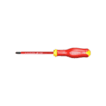 Facom screwdriver with red and yellow handle and metal tip, ideal for precision work.