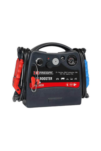 Facom security 12v 24ah jumpstarter with digital display and cables for vehicle emergency use.