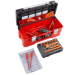 Facom tool kit with screwdrivers, pliers, and accessories for EV and hybrid vehicle maintenance.