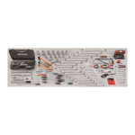 Complete Facom tool kit with 151 pieces including wrenches, screwdrivers, pliers, and sockets, displayed on a black background.