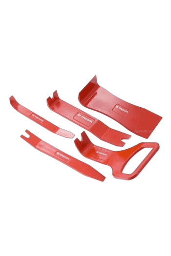 Set of red Facom plastic levers for professional tool use, featuring ergonomic design and durable material.