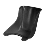 Black racing seat cushion designed for motorsport safety and comfort, suitable for race cars and karting vehicles.