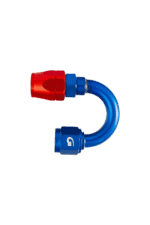 High-quality racing fuel hose with red and blue fittings, designed for Grand Prix racewear and motorsport applications.