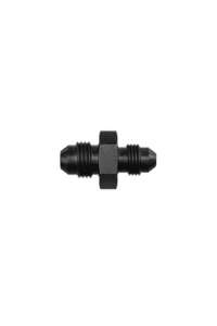 Close-up of a black racing fuel filter with fittings, used in Grand Prix racewear for high-performance motorsport applications.