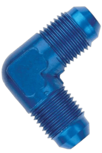 Blue racing car wheel spacer with threaded design for Grand Prix racewear applications.