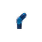 Blue 45-degree JIC adapter fitting for high-performance racing applications from Grand Prix Racewear.
