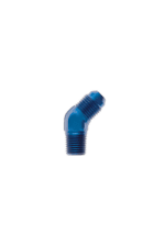 Blue 45-degree JIC adapter fitting for high-performance racing applications from Grand Prix Racewear.