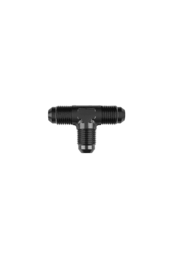 Grand Prix Racewear GOODRIDGE 824 ADAPTOR EQ MALE TEE for racing applications, durable black plastic construction with threaded connections.