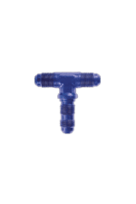 Grand Prix Racewear blue plastic T-shaped connector for racing fuel systems, durable and high-quality.