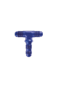 Grand Prix Racewear blue plastic T-shaped connector for racing fuel systems, durable and high-quality.