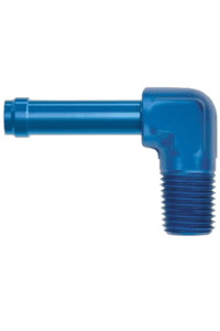 Blue L-shaped racing helmet vent with a long cylindrical tube for airflow, designed for Grand Prix racewear.