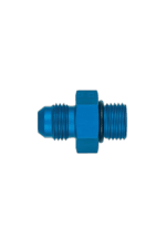Grand Prix Racewear blue metal JIC male to O'Ring pump fitting for racing applications.
