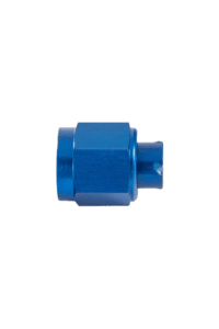 Blue Grand Prix Racewear fitting component for motorcycle racing, showcasing high-quality metal construction.