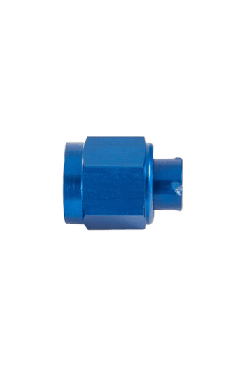 Blue Grand Prix Racewear fitting component for motorcycle racing, showcasing high-quality metal construction.