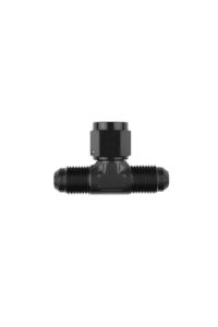 Grand Prix Racewear GM-ML-FM OTL adaptor tee for racing fuel systems, durable black plastic construction, compact design for easy installation.