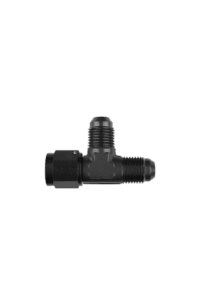 Grand Prix Racewear GOODRIDGE 826 Adaptor Tee for racing fuel systems, durable black plastic construction, compact design for easy installation.